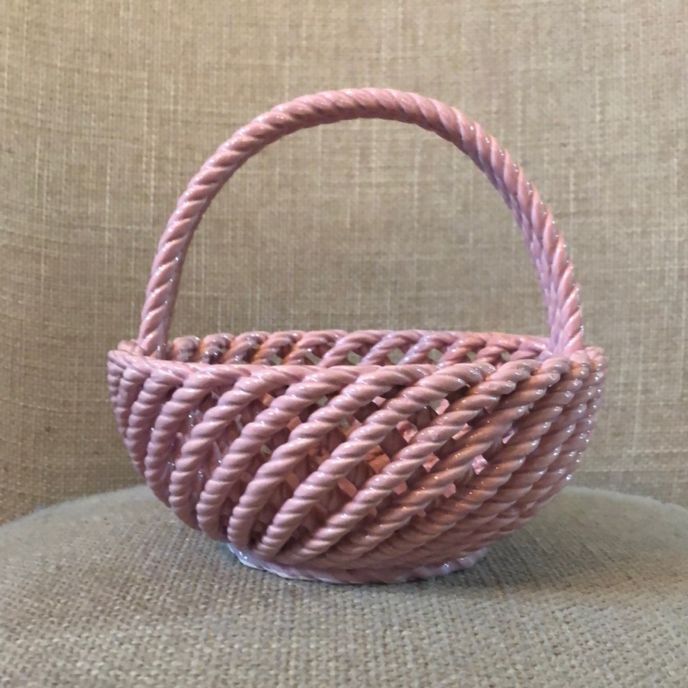 Pink Ceramic Basket